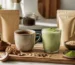 Mushroom coffee and matcha drinks compared on a clean kitchen counter