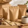 Unbranded mushroom coffee starter kit with pouches, mug and scoop